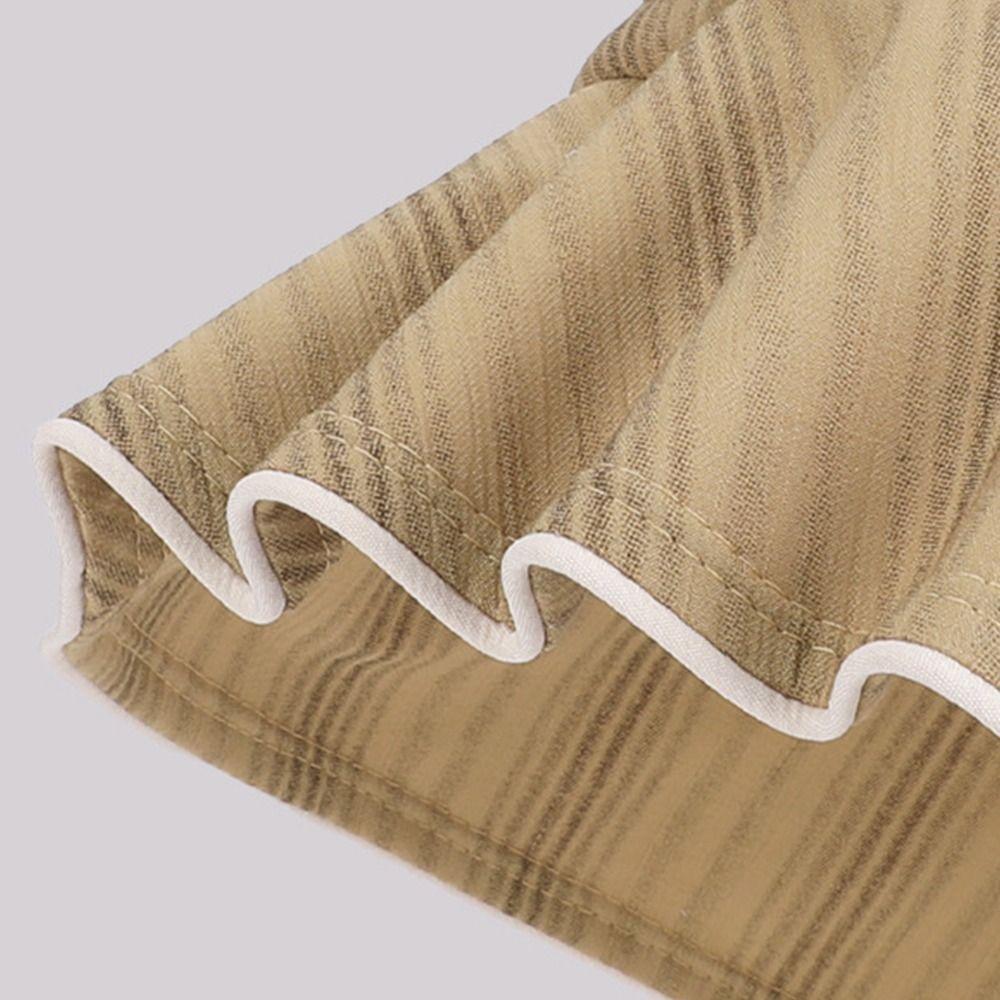 Fashion Pleated Bucket Hat Breathable Striped Sun Protection Hat Foldable Wide Brim Hat Summer