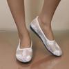 Fashion 2025 Embroidery Flower Design Loafers Women Fashion Light Breathable Mesh Mules Flat Shoes Shallow Mouth Non Slip Ballet Shoes