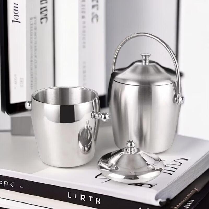 

ZISIZ Stainless Steel Double-Wall Ice Bucket