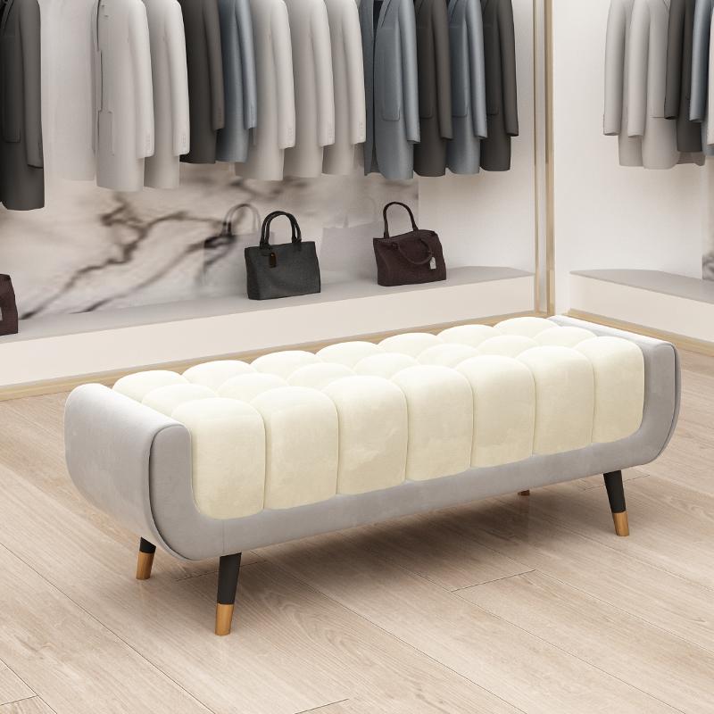 Velvet Shoe Storage Bench - Bedroom Footstool with Lid, Entryway Ottoman for Closet, European Luxury Seat - Space-Saving
