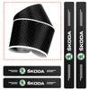 pdvri7 4Pcs/set Carbon Fiber Car Door Sill Threshold Protector Logo Stickers For Skoda Octavia MK2 MK3 2 3 A7 Fabia Karoq Kodiaq Rapid