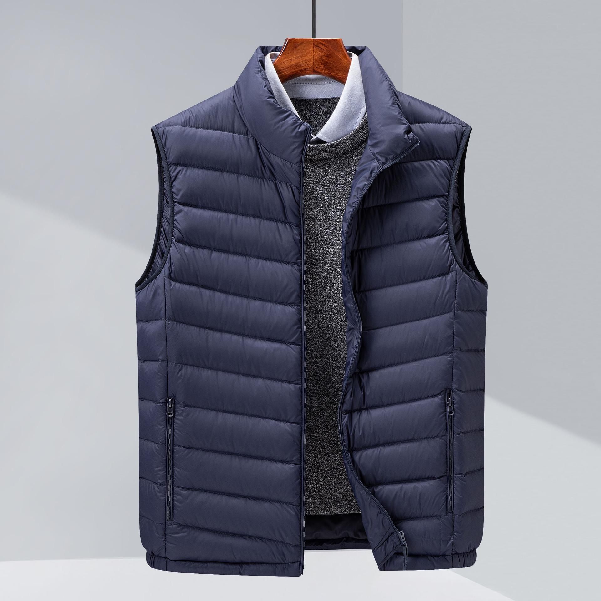 

90 Down Vest with Stand-Up Collar and Inner Lining, Slim Fit with Printed Logo XL темно-синього кольору