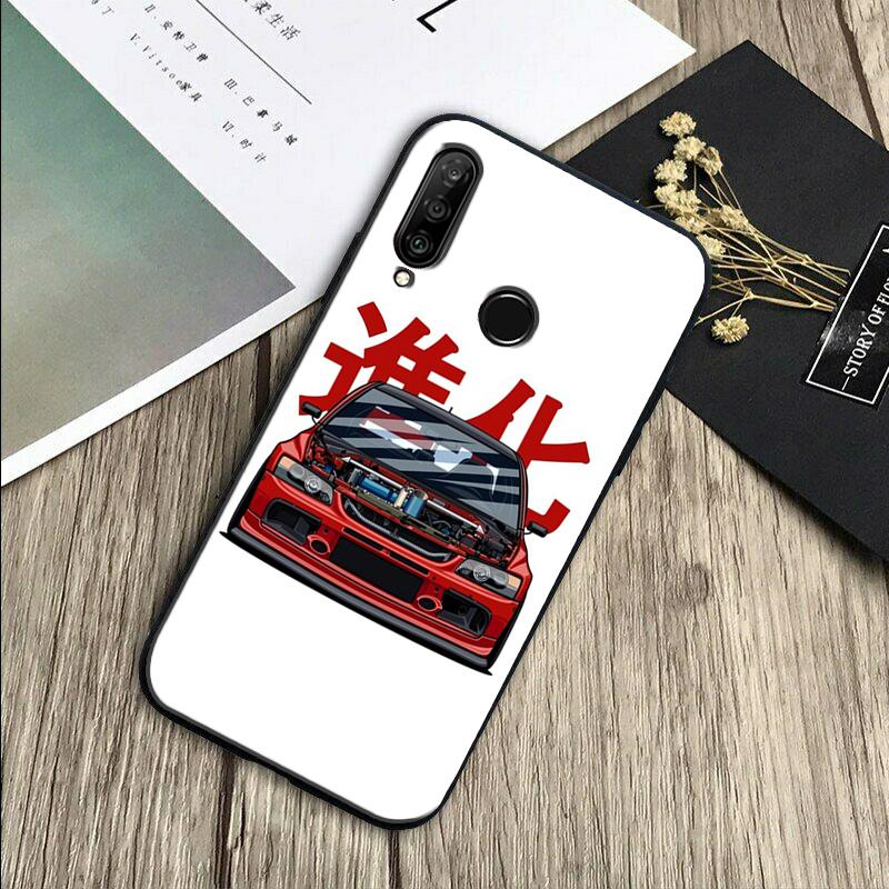 Sports Car JDM  Drift For Huawei Nova 7i 3i 8i 11 12i 10 9 SE Y60 Y61 Y70 Y72 Y73 Y90 Y91 P20 P30 Pro P40 Lite Case