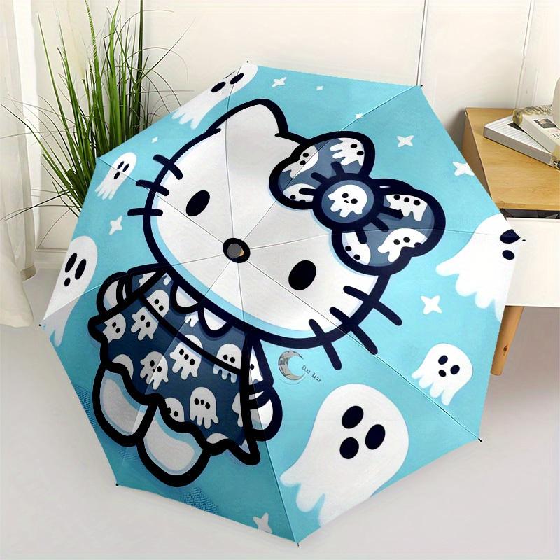 

1pc Ghostly Hello Kitty Umbrella with Plastic Handle,Suitable for All Seasons Home Travel Outdoor UmbrellaSanlio463