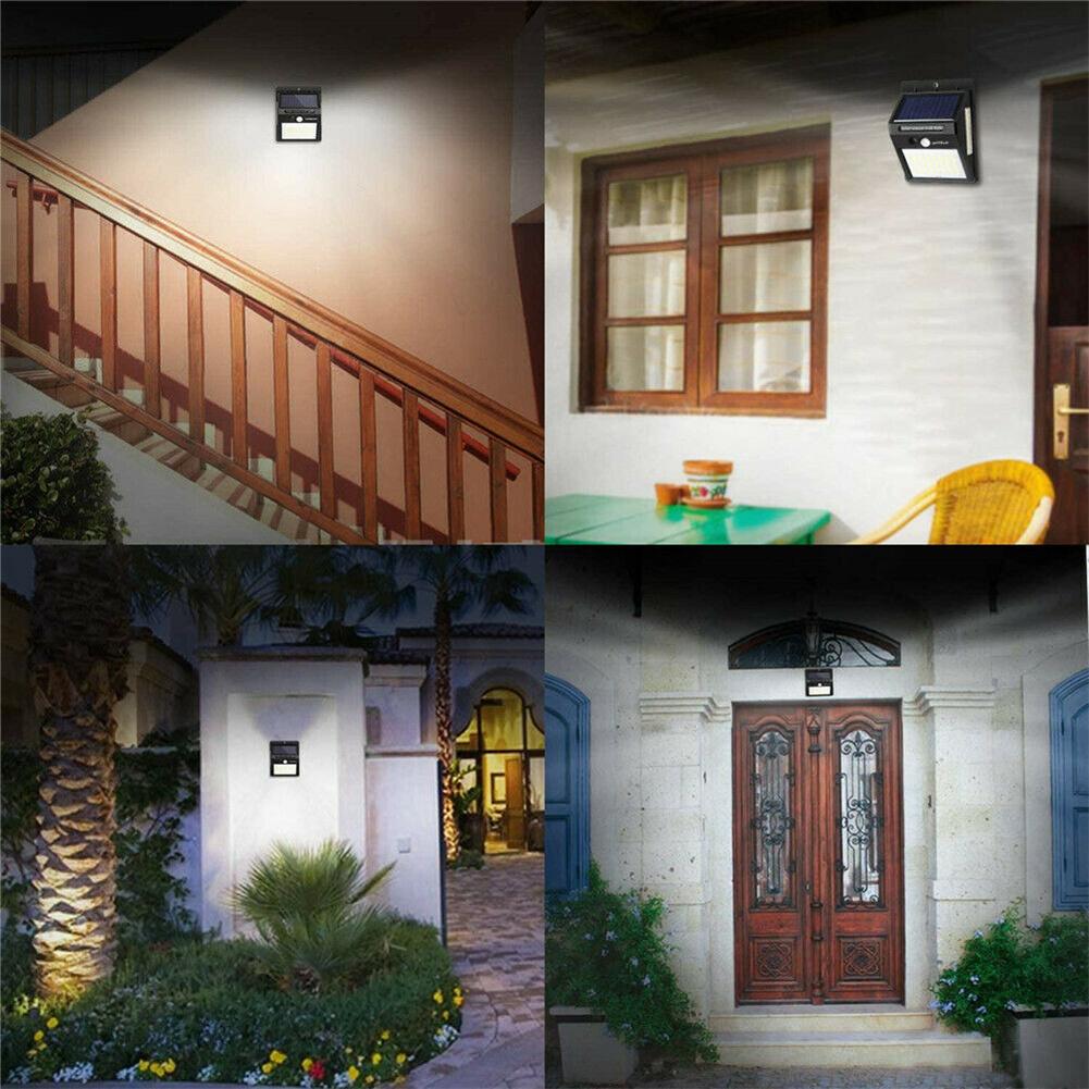 100 Led Solar Power Wall Light Pir Motion Sensor Security Outdoor Garden Wall Lamp