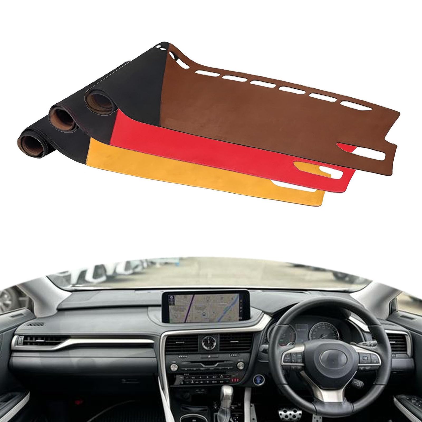 

Coeokss Коврик на приборную панель автомобиля Замшевый материал Защитный чехол на приборную панель для Lexus RX 20 серии No HUD красный