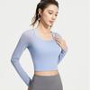 Mesh Splicing Yoga Shirts Long Sleeved Women Sports Top Fitness Yoga Top  Fitness Clothes