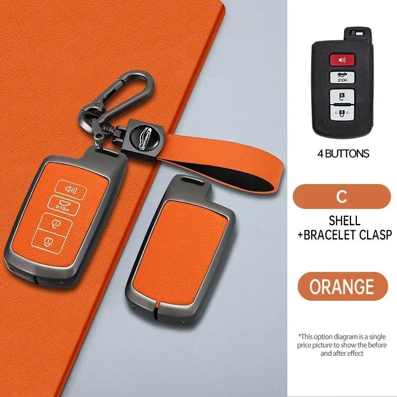 

Leather Car Key Case Remote Fobs Protector Cover For Toyota Land Cruiser LC300 Fortuner Hilux Harrier Camry Mirai Corolla Venza