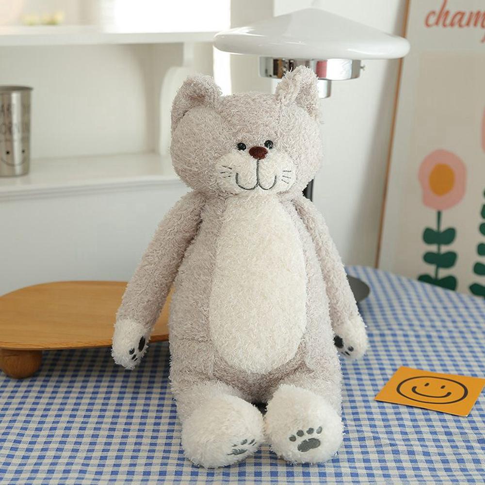 50CM Tea Rice Cat Plush Toy Black And White Splicing Plush Kawaii Cat Sleeping Leg Doll Festival Gift For Children Birthday Gift
