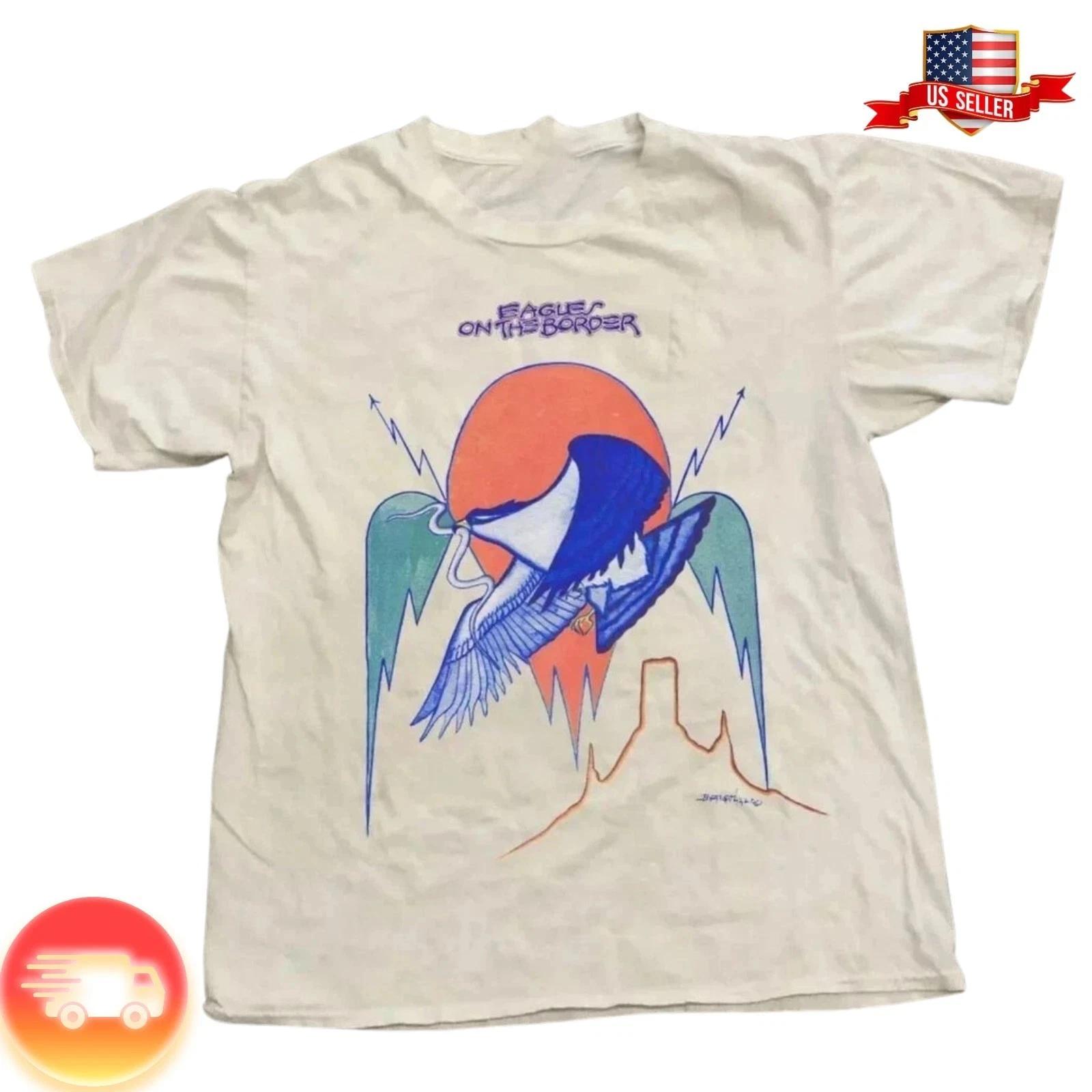 Eagles On The Border Concert Rock Band Tour Vintage Rare1974 T-Shirt 2XL
