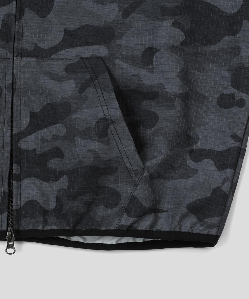 Slow Record House Ripstop Camo Windbreaker_Charcoal