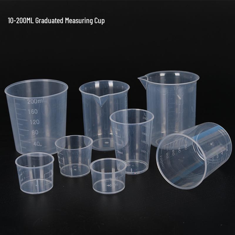 

Clear PP Plastic Measuring Cup with Duckbill Mouth for Chemical Solutions and Dispensing 10ml Flat Mouth