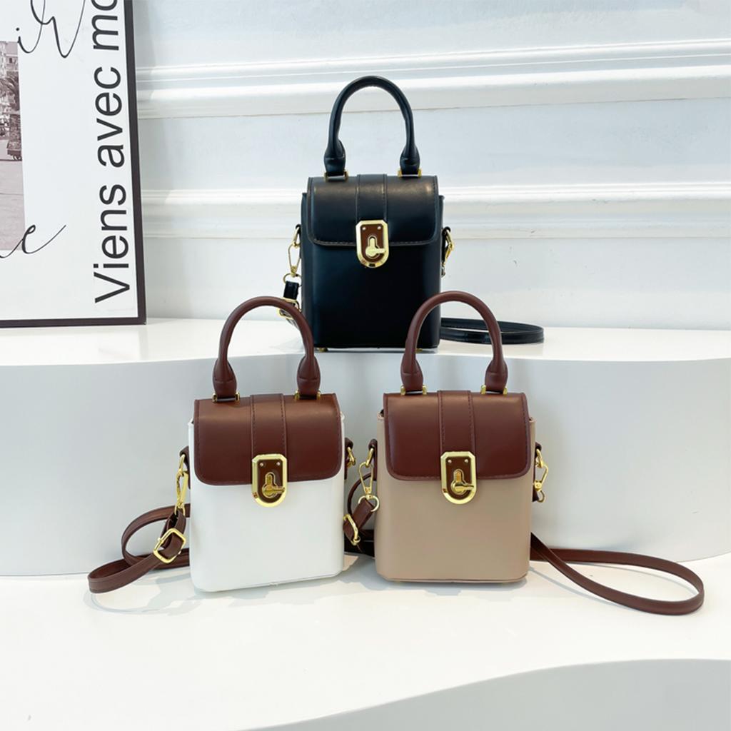 Vintage Crossbody Bag for Women Lightweight PU Adjustable Strap Decorative Lock Perfect for Daily Use Travel Shopping handbag