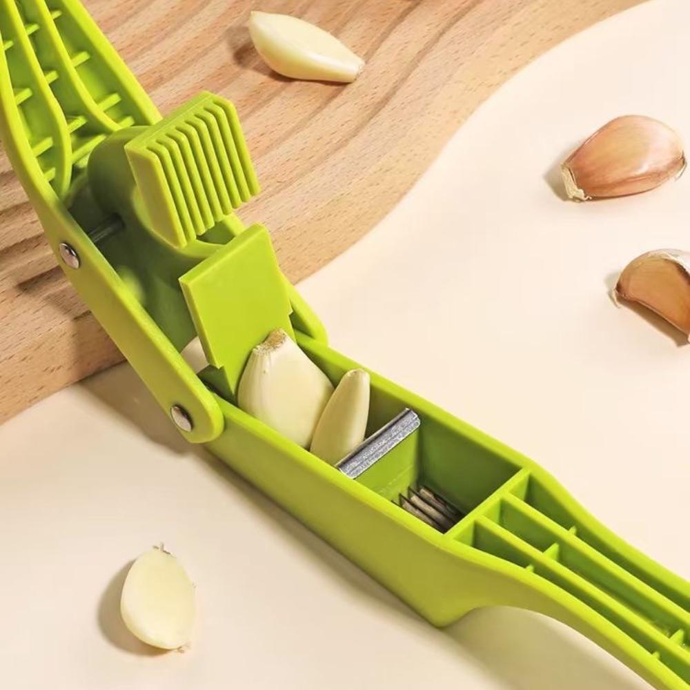 Dual Function Garlic Press Tool For Mashing And Slicing Garlic Vegetable Chopper Squeezer For Home Kitchen Cooking Gadget Masher