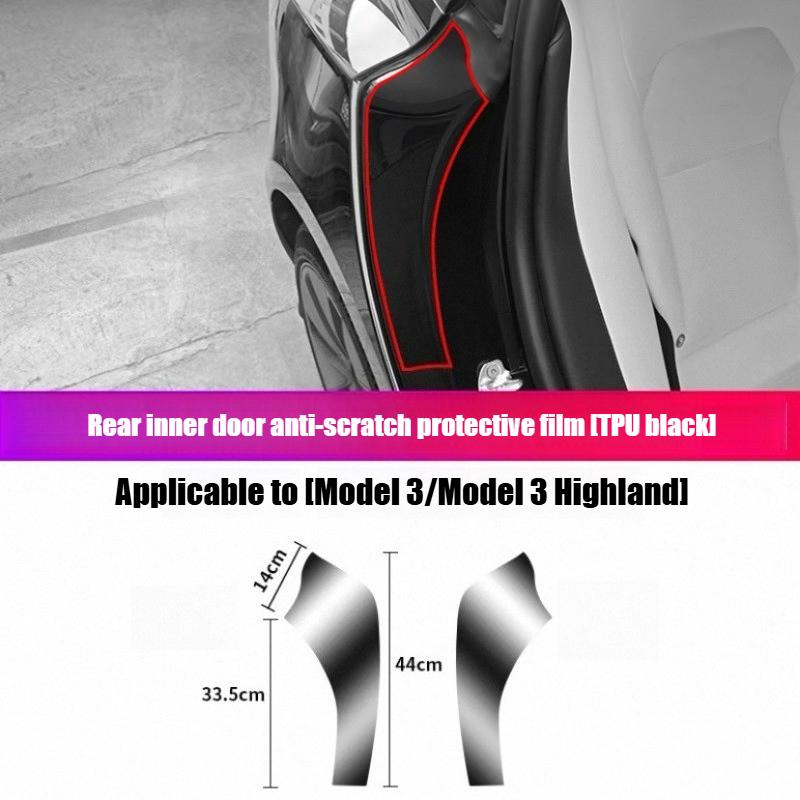 For Model Y Juniper Rear Door Interior Anti Scratch Protective Film for Model 3 Highland TPU Anti Scratch Invisible Film