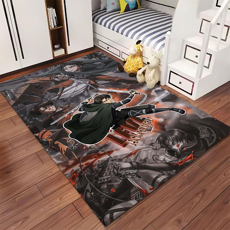 Levi Ackerman Anime Battle Carpet Suitable As a Non-slip Mat for the Living Room or Bedroom Sofa