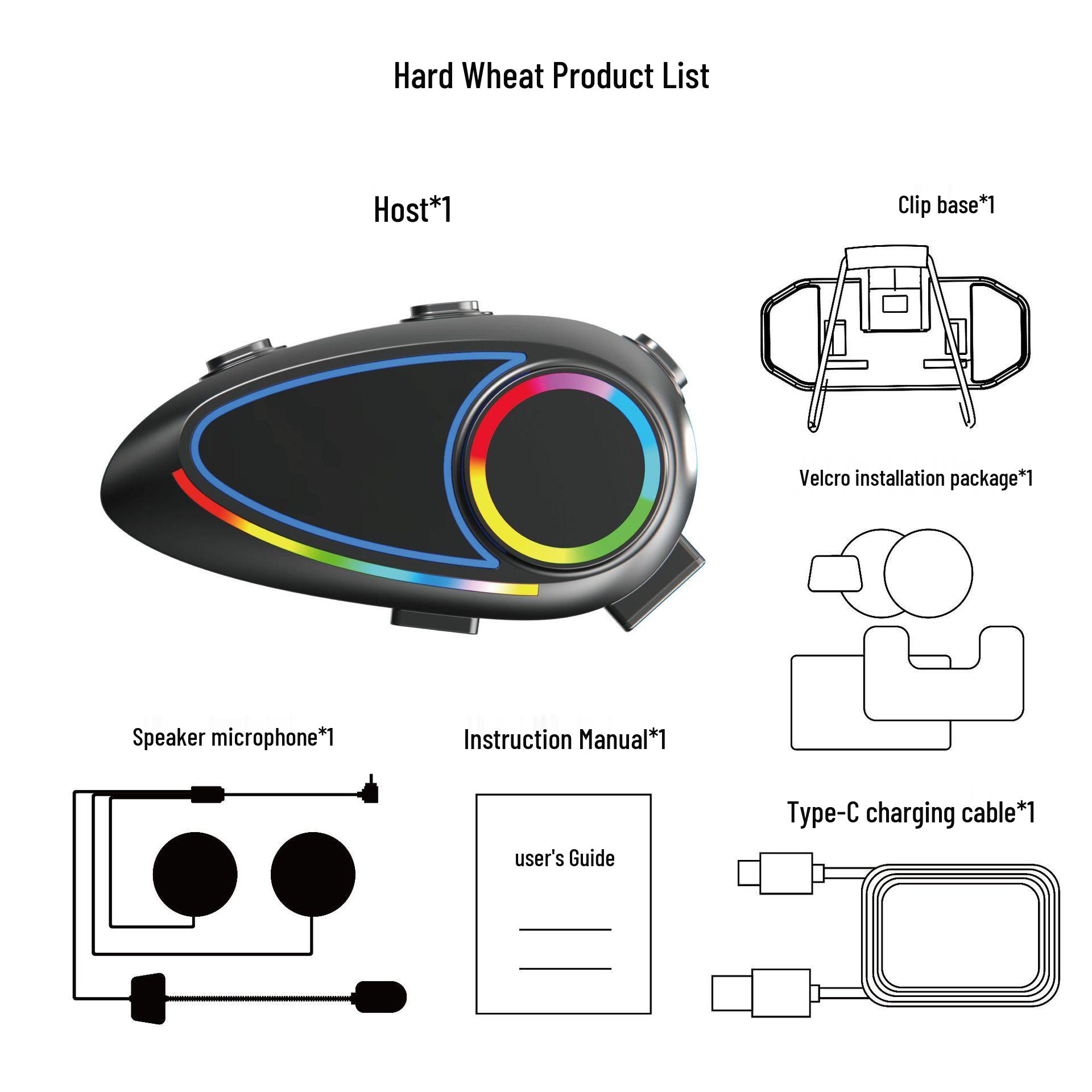 Cross-Border Waterproof Bluetooth Motorcycle Helmet Headset with Noise Canceling and Multi-Person Chat Intercom. K17 Helmet Bluetooth Headset