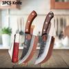 WXCOO Handmade Forged Butcher Knife with Cover Thick Blade Kitchen Knife Meat Cutting Powerful Chopping Meat Bone BBQ Lamb