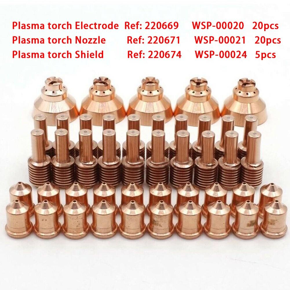 45pcs Plasma Electrode Nozzle Tips Shield 220669 220671 220674 for 45 Torch