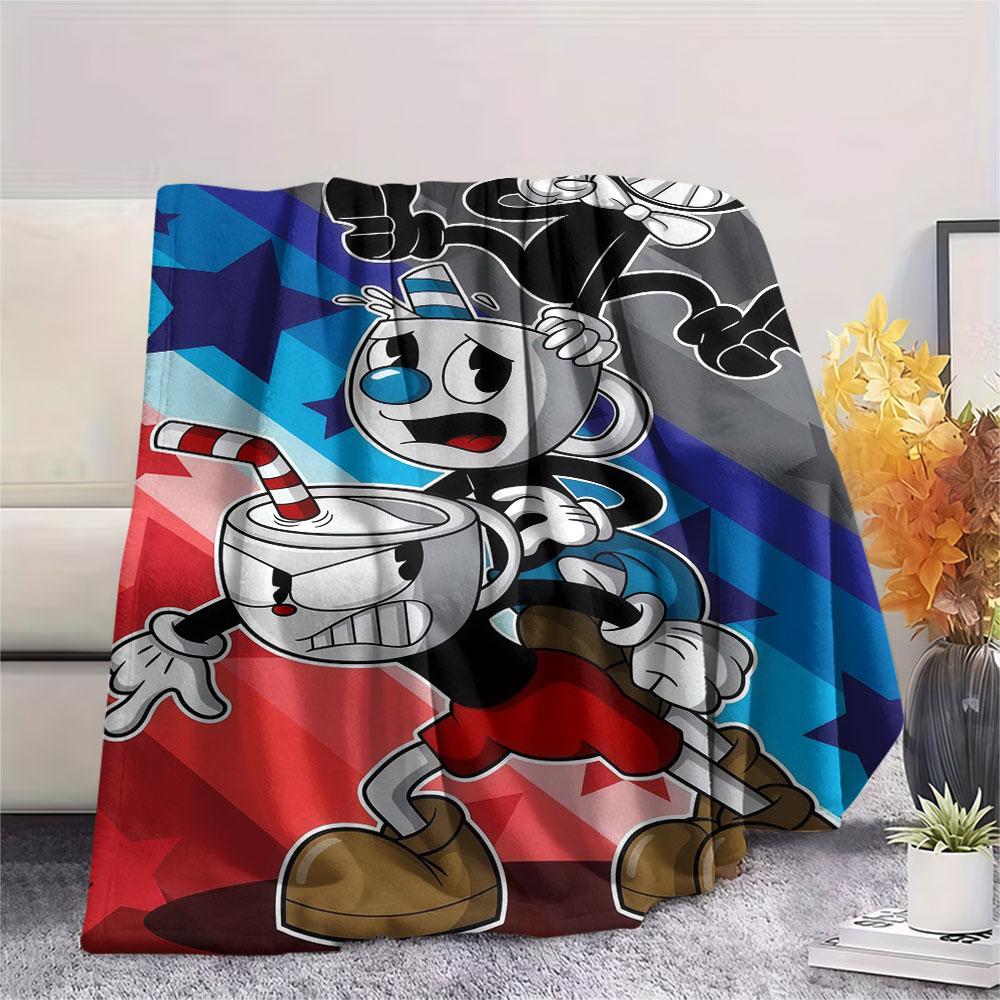Cuphead Vintage Stars Blanket, High quality Comfortable for All Seasons, Home Decor, Warmth and Comfort