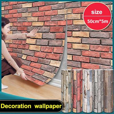 Wall Stickers Brick 3D Wallpaper Self-adhesive Restaurant Wall Skirt Wallpaper Waterproof Moisture-proof Background Papier Peint