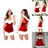 Sexy Women Santa Christmas Costume Soft Touch Velvet Dress For Festive Parties