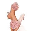 Květinové Dámské Pantofle se Čtvercovou Špičkou Designové Elegantní Letní Boty 2025 Nové Sandály Slingback Klasické Společenské Lodičky Zapatos
