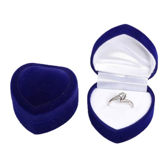 Heart Shape Finger Ring Ear Stud Jewelry Display Holder Storage Box Container