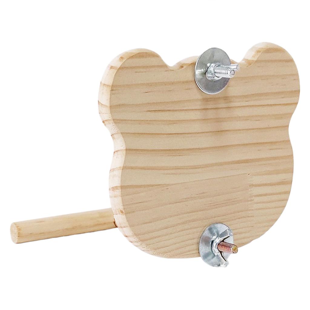 Bird Perch Stand Mirror Toy for Parrots Birdcage Stand Platform Cage Toy Bear Shape Mirror Cage Accessories Birds Toy