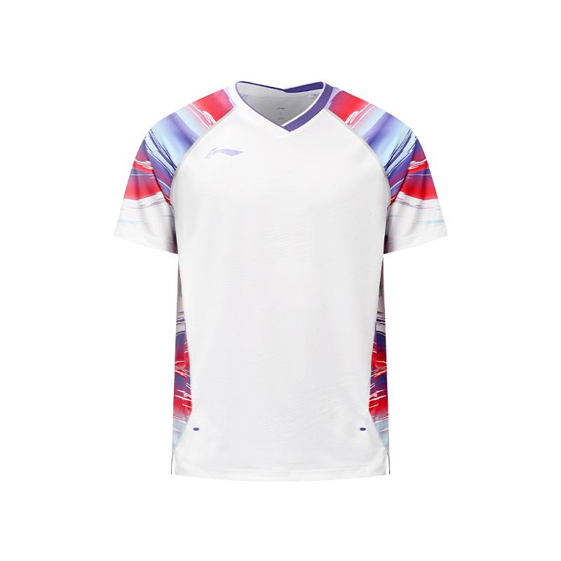 

LI-NING Men s 2026SS Badminton International Star Game Series Quick-Dry Short Sleeve T-Shirt White AAYW041-2 XXL