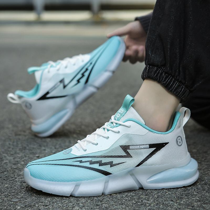 Popular men's shoes summer casual shoes mesh sports shoes air cushion shock absorption running shoes Korean version of student trend shoes