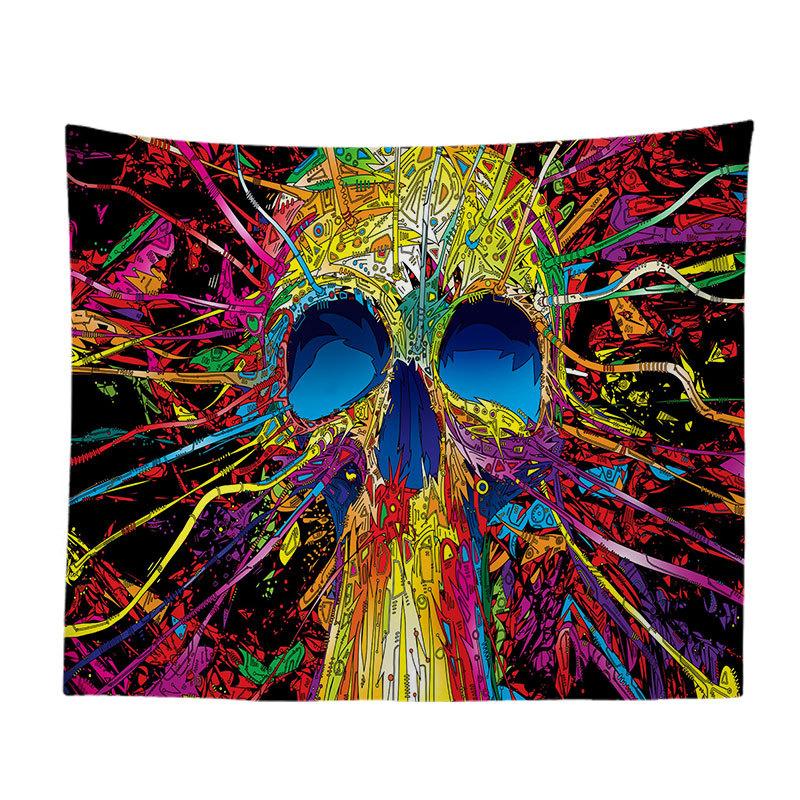 1pc Skull Printed Home Decoration Tapestry Wall Hanging Tapestries Beach Throw Towel Picnic Blanket Mat