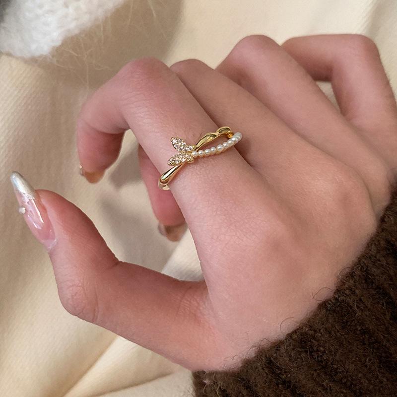 Niche Design Sense Bow Ring Women'S Light Luxury Elegant Gentle Temperament Simple And Versatile Fashion Ring Ring
