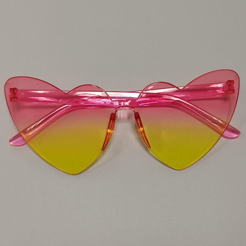Thin peach heart sunglasses love sunglasses jelly color rimless heart type one-piece glasses candy color eyes