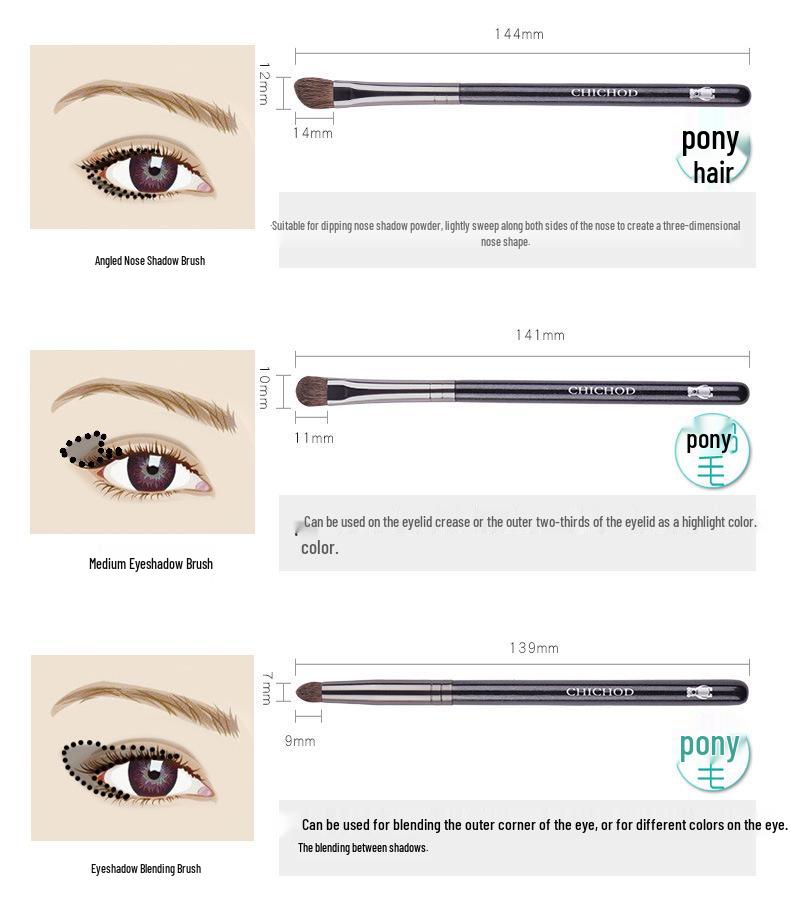 9-Piece Animal Hair Eyeshadow Brush Set