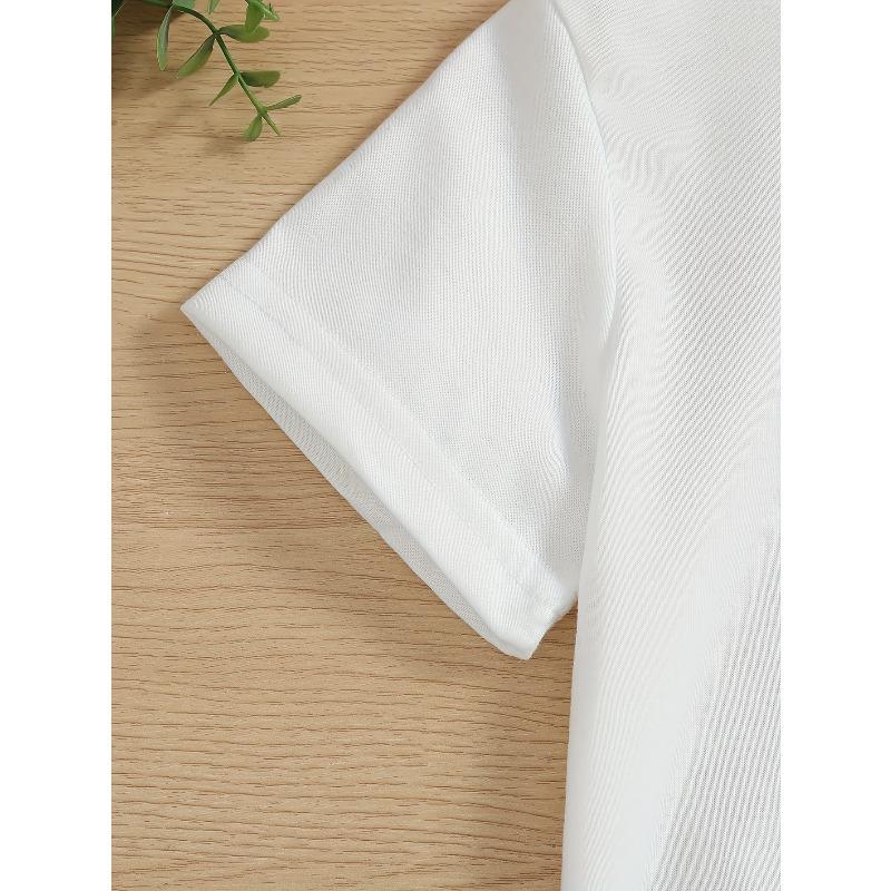 European Size Girls Round-neck Short-sleeved T-shirt with Unique English Patterns