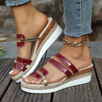 Modne buty damskie 2024 Gorąca sprzedaż Peep Toe damskie kapcie Moda Kolor dopasowany Casualowe kapcie damskie Nowe Plus Size Wedge Slips