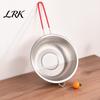 Easy Clean Food Colander Stainless Steel Rice Washing Basket, Red Handle Fine Kitchen Drain Basket Mesh Strainer, Heat-Insulating for Fruit Vegetable