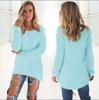 Women's Solid Color Fuzzy Plush Crew Neck Long Sleeve Loose Casual Pullover Sweater Top
