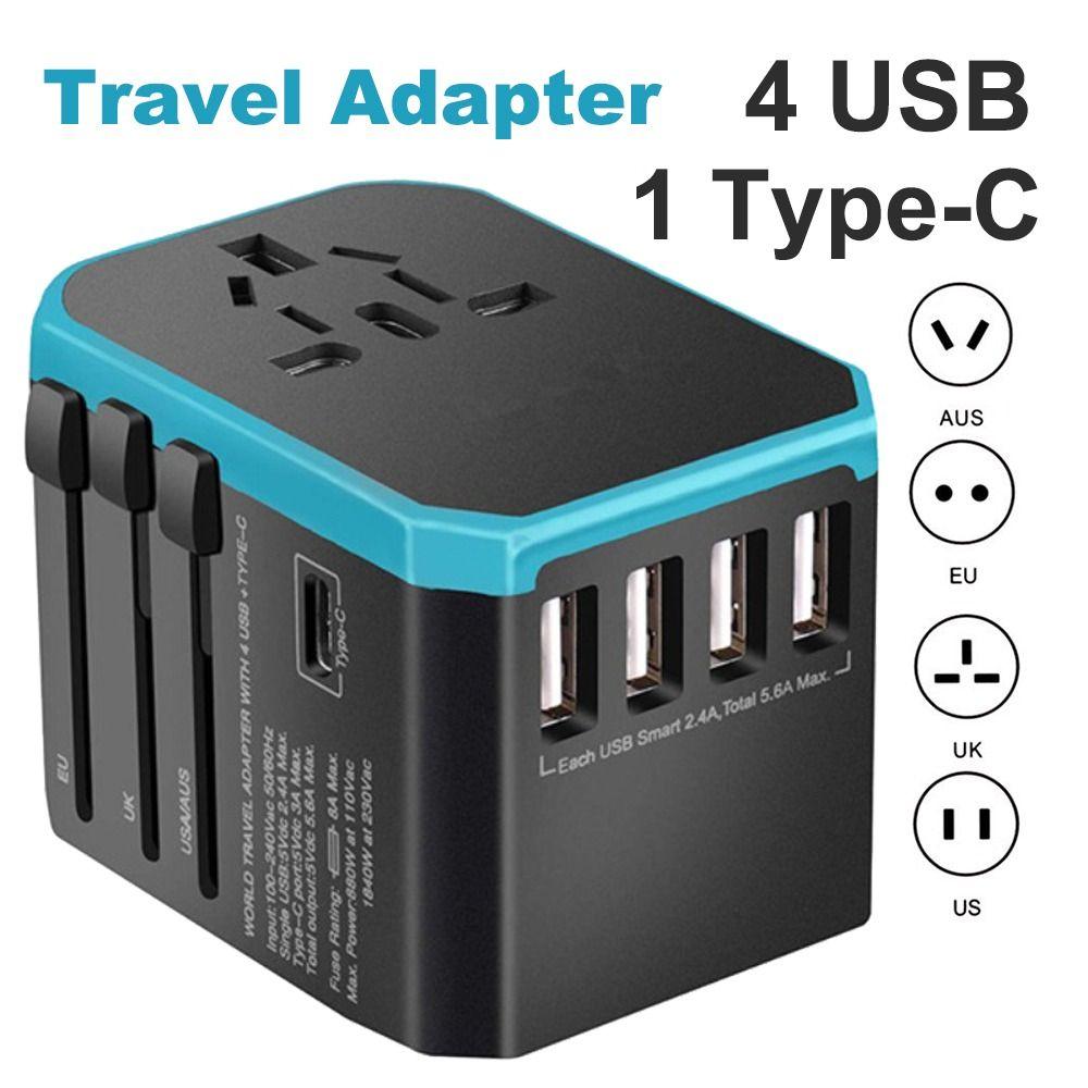 

Адаптер адаптера питания Универсальный дорожный адаптер «все в одном» с 4 портами USB типа C