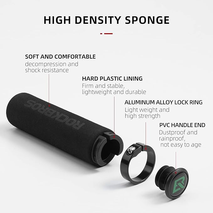 Bicycle handlebar grips, black sponge grips
