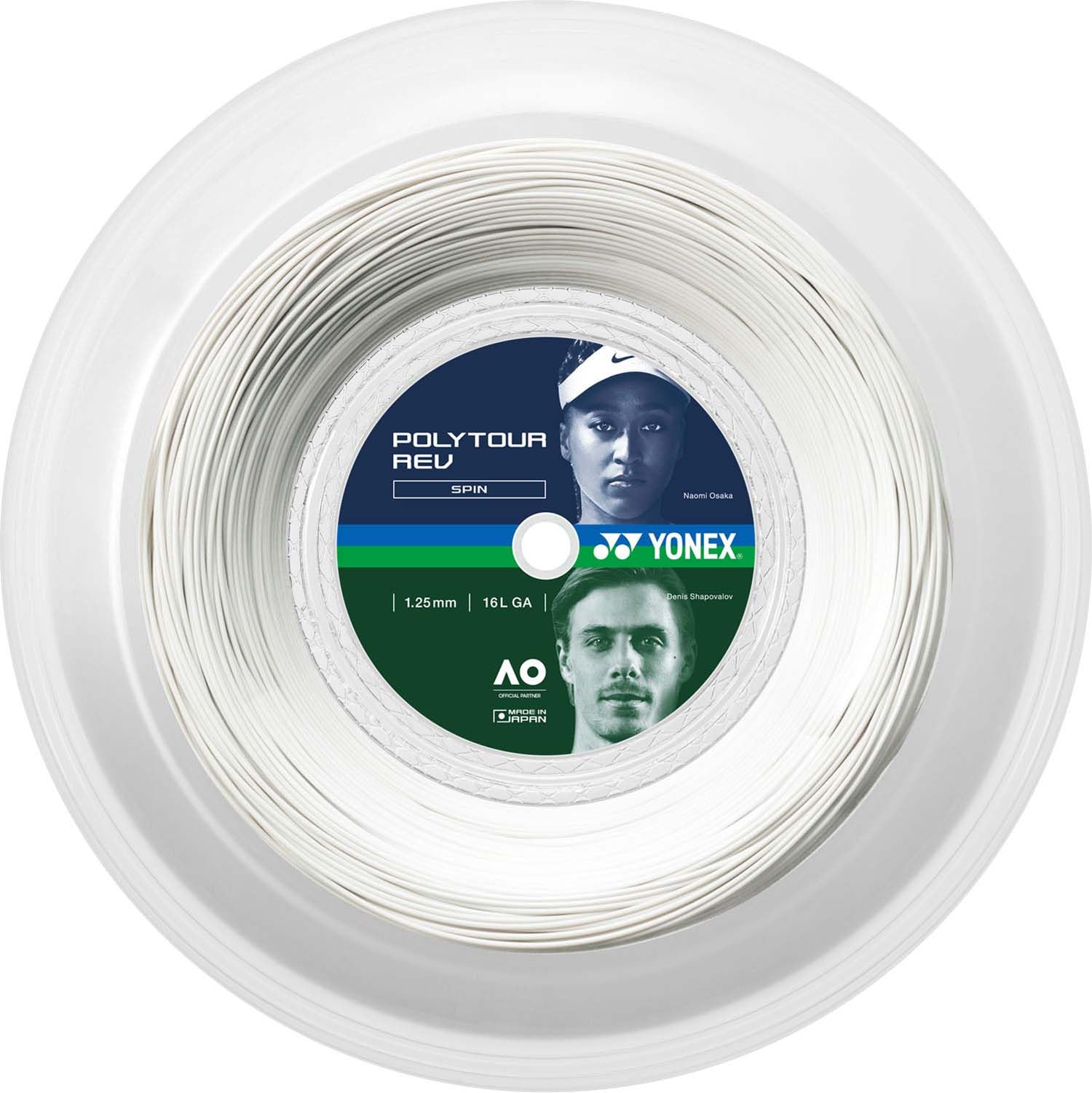 YONEX POLY TOUR REV 125 200m roll PTR125R2 tennis string
