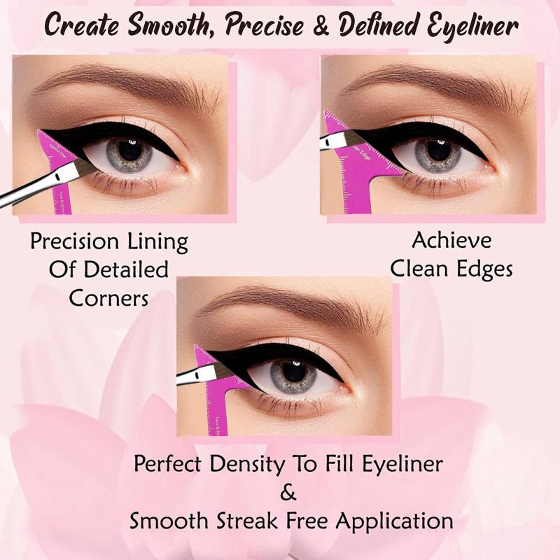 Multi Functional Eyeliner Stencil Reusable Wing Tip Guide Makeup Tool for Quick and Even Eyeline Shapes