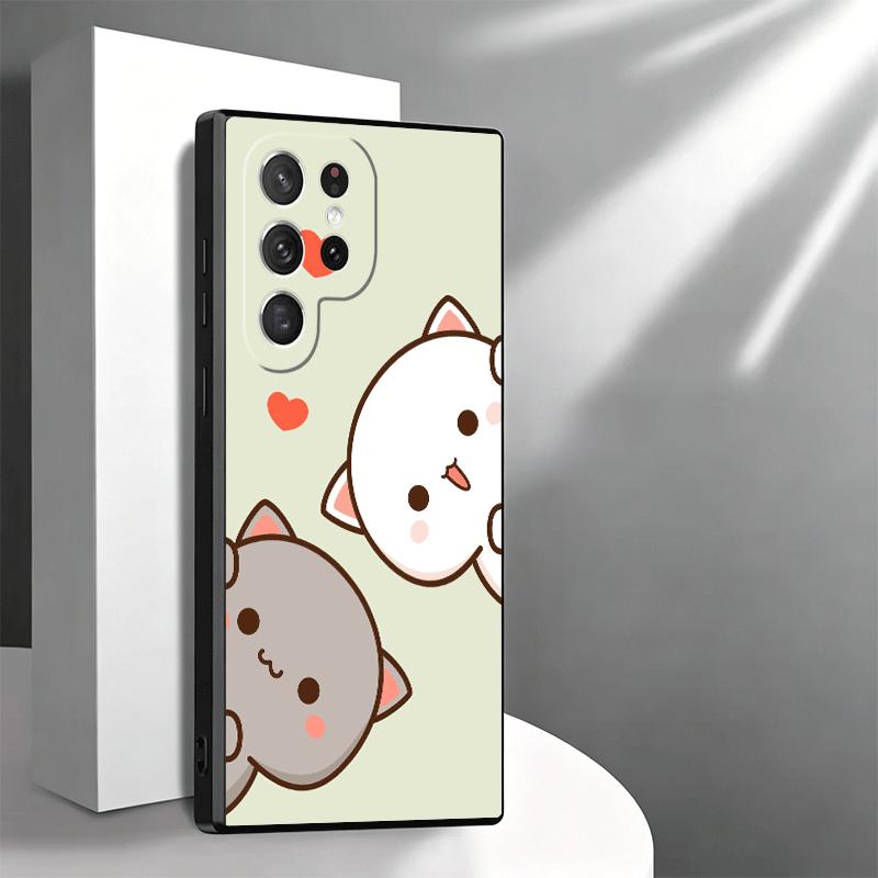 Cartoon Cute Peach Goma Soft Phone Case for Samsung Galaxy S26 S25 Edge S24 Ultra S23 Plus S22 S21 FE S20 Black Cover Back Shell