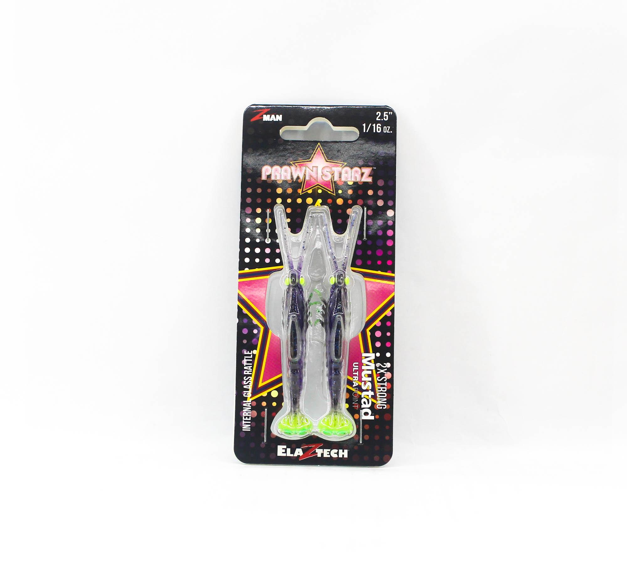 Zman Soft Lure PrawnstarZ 2.5 Inch 2/Pack Plum Chartreuse (2534)