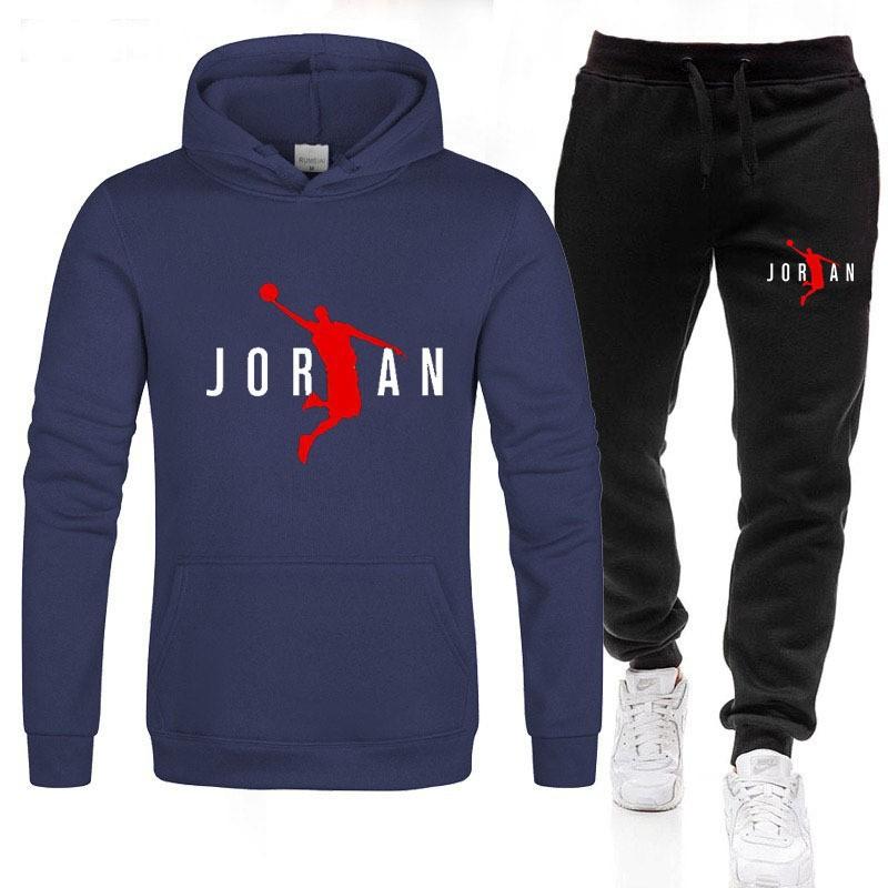 Mens Winter Hooded Sweatshirt Jogger Pants