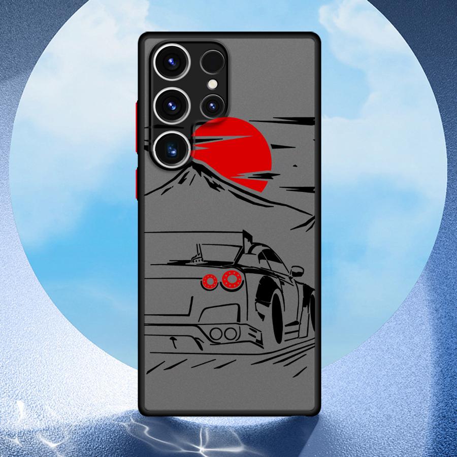 Cartoon Sunset Car Funda Back Phone Cover Case for Samsung Galaxy S20 FE S22 S21 S25 Ultra S26 S23 FE Note 20 Ultra 10+ S24 Plus