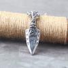 Gold Viking Necklace Odin Spear Gungnir Pendant Stainless Steel Men Jewelry Norse Runes Valknut Talisman Arrowhead