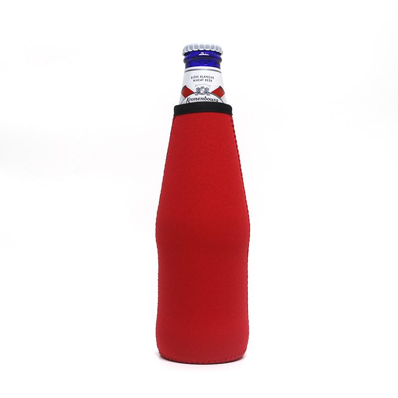 2022 Neoprene Insulated Beer Bottle Sleeve Neoprene Beer Cooler Sleeve Holder Bottle Cover With Zipper