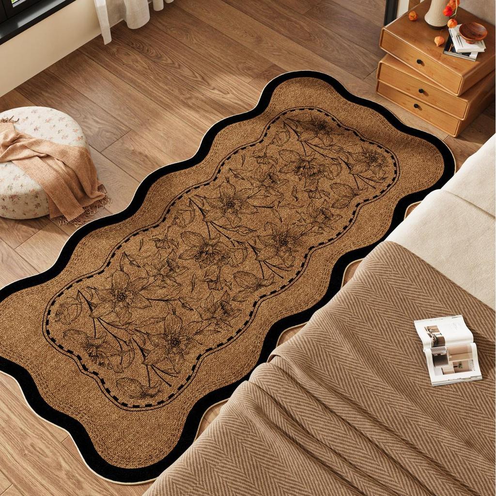 Alien Retro Mid-Century Bedroom Rug: Easy-Care, Waterproof, Stain-Resistant Floor Mat for Bedside or Coffee Table.